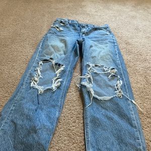 AE Baggy Straight Medium-wash blue jeans
